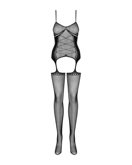 Бодістокінг Obsessive Bodystocking G314 S/M/L, імітація корсета та корсетної шнурівки | Зображення 4