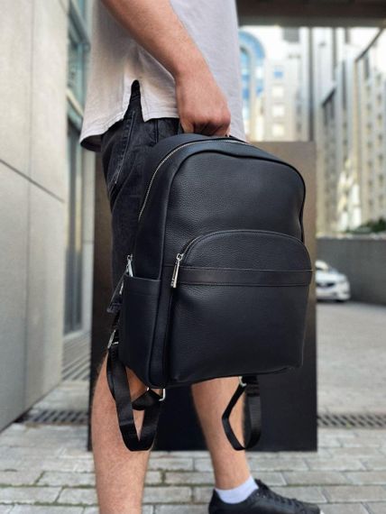 Чоловічий міський шкіряний рюкзак чорний Tiding Bag 60320 | Зображення 6