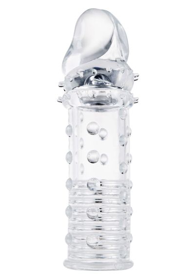 Насадка удлиняющая рельефная Toy Joy прозрачная, 15.5 х 3 см sexstyle