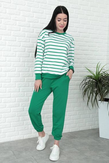 Женский спортивный прогулочный костюм джоггеры и свитшот GF07932 цвет зеленый, размер 46/48 | Зображення 3