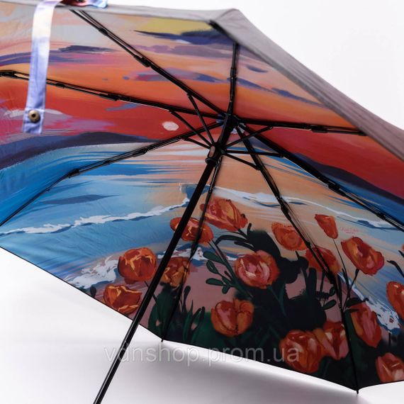 Парасолька механічна елегантна з принтом міцна надійна з поліестеру діаметр 100 см HP-23-14ML | Зображення 7