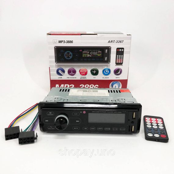Автомобільна магнітола 1din штатна MP3 3886 ISO 1DIN, Бюджетна автомагнітола 1 din, Авто магнітола 1дин XB-24 | Зображення 9