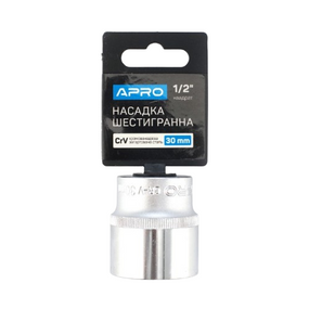 Насадка шестигранна 1/2" 30мм CrV APRO