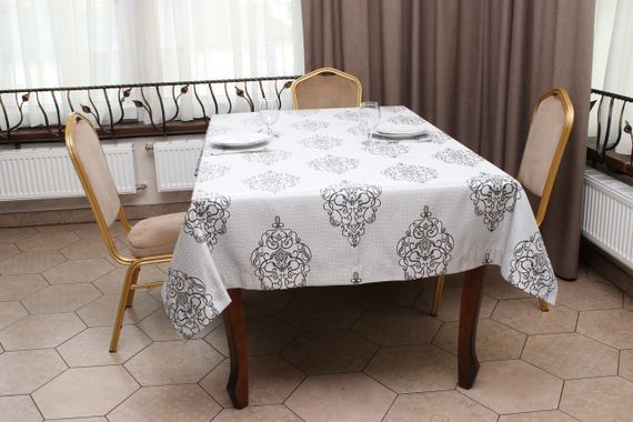 Скатертина двостороння "Corona" 160×285 см, сіра Сталевий | Зображення 1