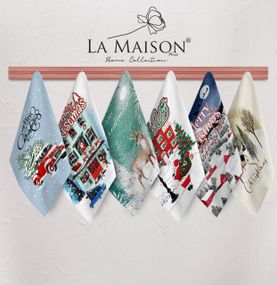 Набор новогодних кухонных полотенец La Maison 30х50 см Bery 6 шт.
