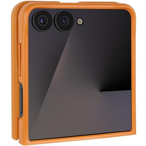Шкіряний чохол Leather Case (AAA) для Samsung Galaxy Z Flip5 Blue Brown