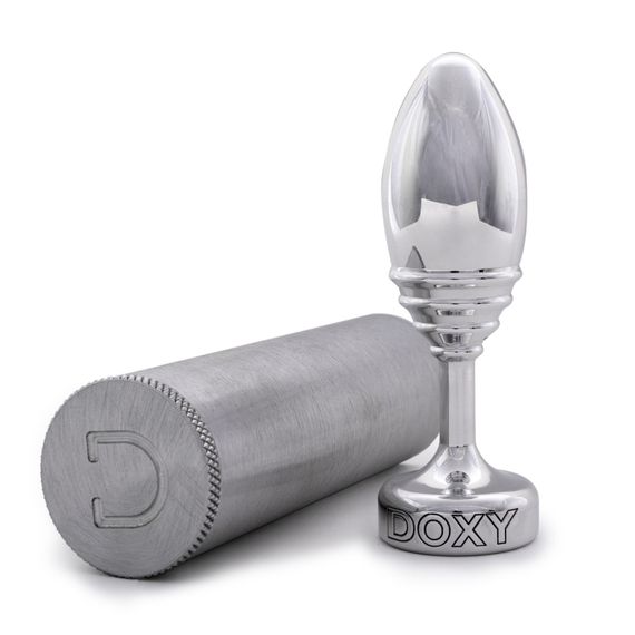 Металлическая анальная пробка DOXY Butt Plug RIBBED, ребристая, диаметр 3,3 см | Зображення 3