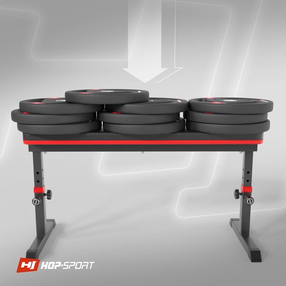 Лавка тренувальна Hop-Sport HS-1025 Pro для жиму горизонтальна регульована | Зображення 4