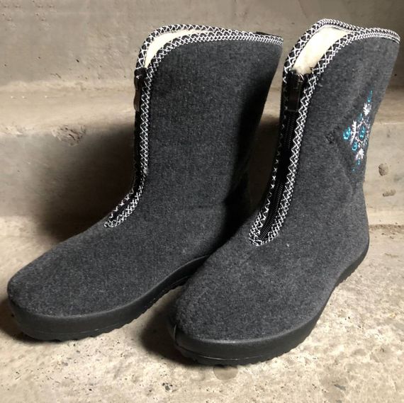 Жіночі чоботи 39р 25см. Хутряні, високі, утеплені, Теплі капці чуні, Суконні зимові бурки | Зображення 8