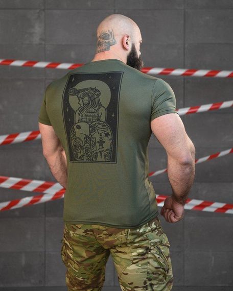 Тактична потоотводна футболка SABUR асо олива ВТ6556