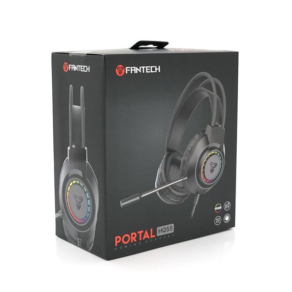 Ігрові навушники з мікрофоном Fantech HQ55 PORTAL, 7.1-Channel, RGB, Black | Зображення 2