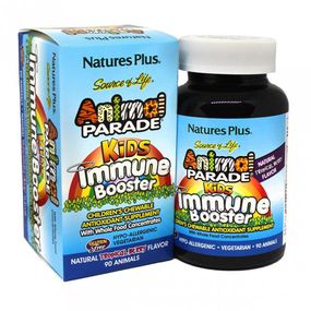 Натуральна добавка для імунітету Nature's Plus Animal Parade, Kids Immune Booster 90 Chewable Tabs Tropical Berry