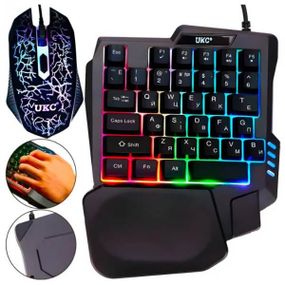Комплект игровой клавиатура и мышка с подсветкой проводные USB 35 клавиш