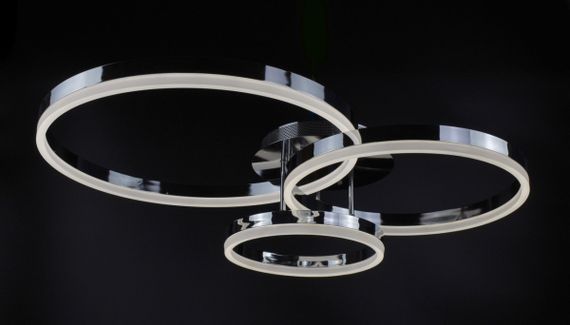 Люстра світлодіодна стельова LED світильник для квартири на стелю лед з пультом 26104 Хром 14х70х80 см. | Зображення 4