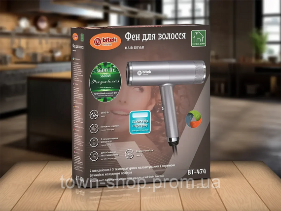 Фен для волос 3600Вт BITEK BT-474 | Зображення 1
