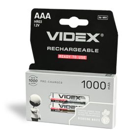 Аккумуляторы Videx HR03/AAA 1000 мАч, двойной блистер, 2 шт.
