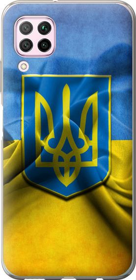 Чехол на Huawei P40 Lite Флаг и герб Украины 1 "375u-1887-17620"