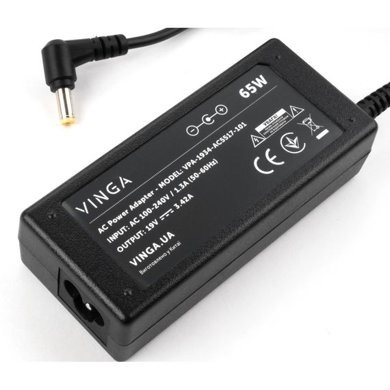 Блок живлення до ноутбуку Vinga ACER 65W 19V 3.42A 5.5*1.7 (VPA-1934-AC5517-101) | Зображення 2