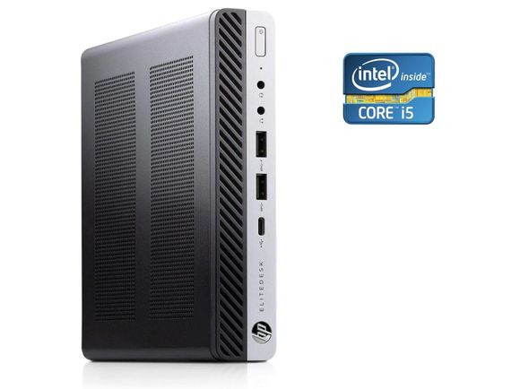 Неттоп HP EliteDesk 800 G3 DM USFF / Intel Core i5-7500T (4 ядра по 2.7 - 3.3 GHz) / 8 GB DDR4 / 256 GB SSD / Intel HD Graphics 630 / Wi-Fi б/у