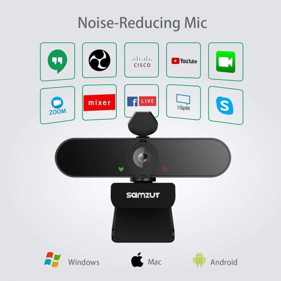 Вебкамера Full HD 1080p з мікрофоном та кришкою, для ПК ноутбука, 110° ширококутна, автофокус, для стрімінгу онлайн-уроків | Зображення 3