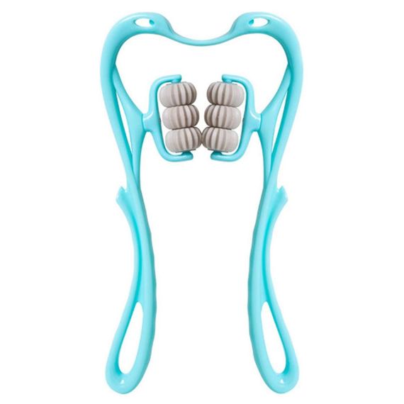 Ручной роликовый массажер с 6-ю роликами для шеи и тела, Голубой / Универсальный расслабляющий массажер | Зображення 9