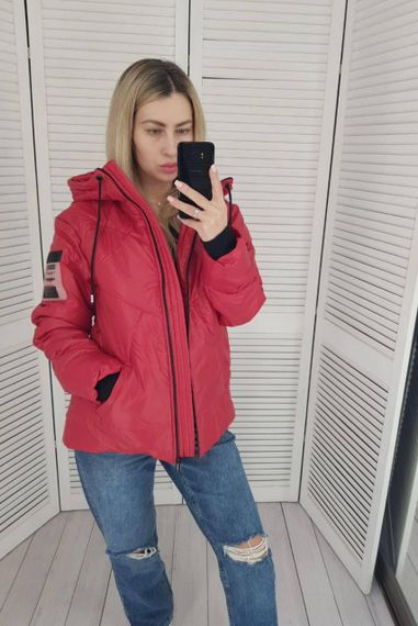 Утеплена куртка, арт.417, червоний | Зображення 4