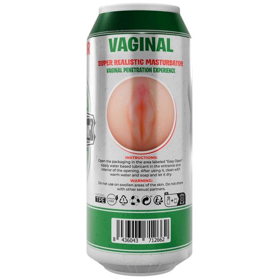 Мастурбатор-вагіна Alive Heineken Vagina II у вигляді банки пива, реалістичний | Зображення 6
