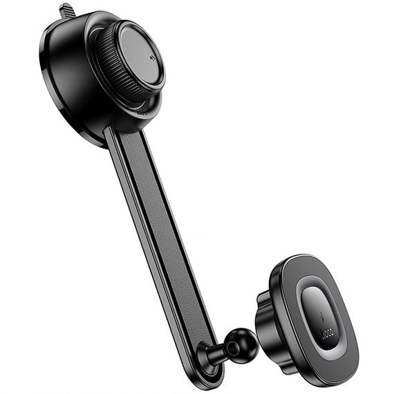 Автотримач з БЗП Hoco HW31 Crown Magnetic 15W (center console) Black / Metal gray | Зображення 4