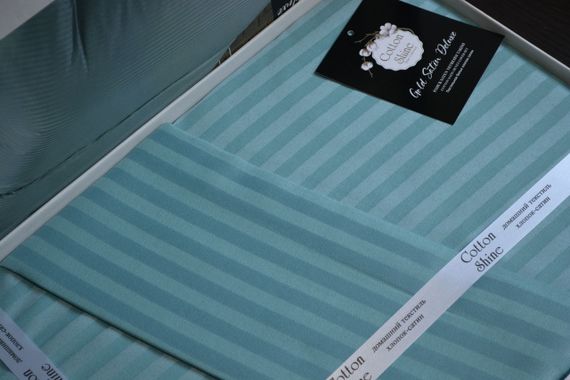 Постільна білизна Cotton Shine Stripe Satin 200х220 Turkuaz | Зображення 1