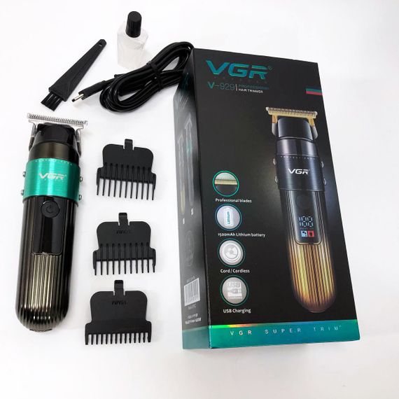 Тример VGR V-929 GREEN, 3 насадки, LED display (45690-V-929 GREEN_407) | Зображення 6