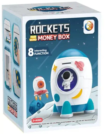 Дитяча електронна скарбничка-сейф RIAS 852A "Ракета" з музикою та підсвічуванням | Зображення 1