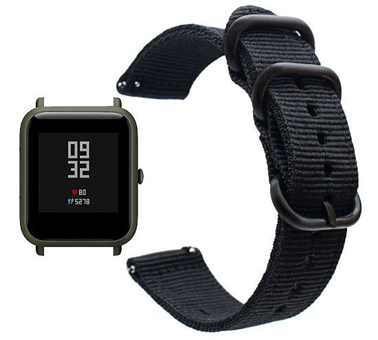 Нейлоновий ремінець Primo Traveller для годинника Xiaomi Huami Amazfit Bip / Amazfit GTS - Black