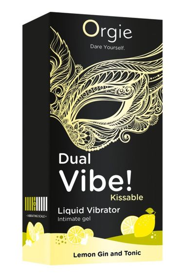 Рідкий вібратор Orgie DUAL VIBE! коктейль Джин-тонік лимон, 15 мл | Зображення 2