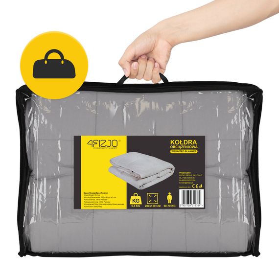 Ковдра важка (обтяжена) 4FIZJO 6.8 кг 150 x 200 см Grey (P-5907739319784) | Зображення 9