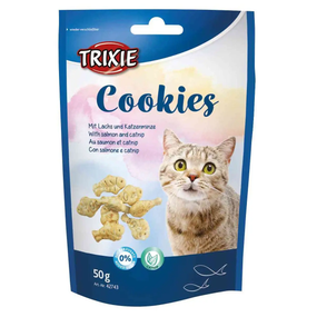 Ласощі для котів Trixie Cookies з лососем та котячою м'ятою  50 г