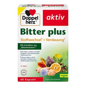 Doppelherz Bitter Plus — для покращення травлення, обміну речовин і детоксикації | З гіркими травами, кальцієм, холіном, цинком