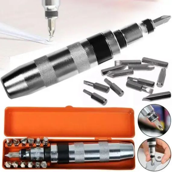 Набір викруток 14 предметів з перехідником і бітами, ударно-поворотна викрутка 1/2"