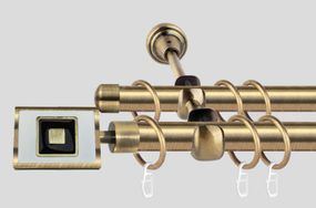 Карниз для штор металлический, двухрядный 19 мм , Форма Антик 240 см.