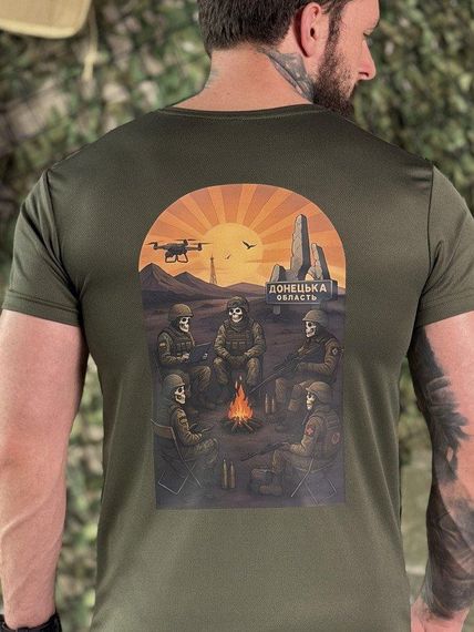 Тактична потоотвідна футболка Донецька область oliva ДЛ7397 | Зображення 1