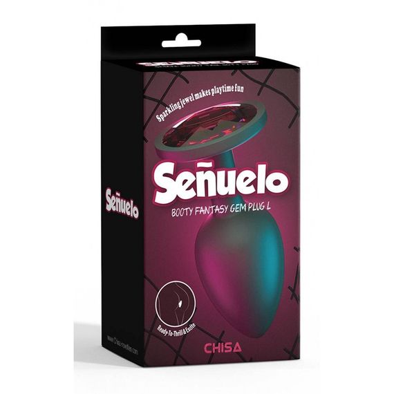 Анальна пробка чорна CHISA Senuelo з каменем рожевого кольору, розмір L sexstyle | Зображення 4