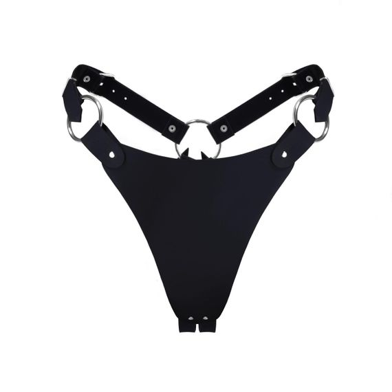 Трусики з натуральної шкіри Feral Feelings - String Bikini Black Sex Aura