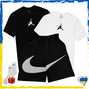 Набор шорты Nike Big Swoosh и футболки 2 шт Nike+Jordan. Комплект Найк Биг Свуш XS/S