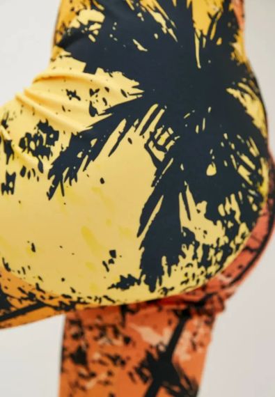 Спортивні шорти велосипедки  4Profi з принтом "Тропік" помаранчевий розмір XL дайвінг 18712 | Зображення 6