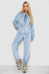 Спортивный костюм женский велюровый  -уценка, цвет голубой, 238R107-1-U-3