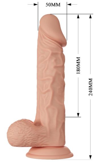 Великий вібратор на присосці BAILE - Beautiful Burag Vibration 9.4", BW-008104ZR Sex Aura | Зображення 9