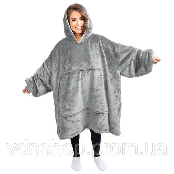 Зручний плед худі з кишенею, Плед толстовка теплий, Світшот-покривало з капюшоном HP-12 | Зображення 2