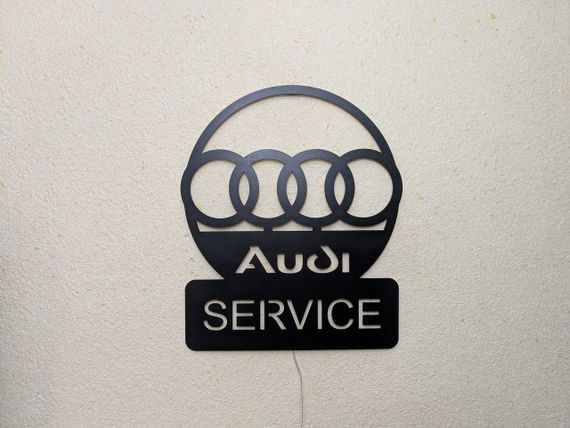 Панно декоративна картина на стіну Audi SERVICE LED підсвітка 490х600 acr-p000147 | Зображення 1