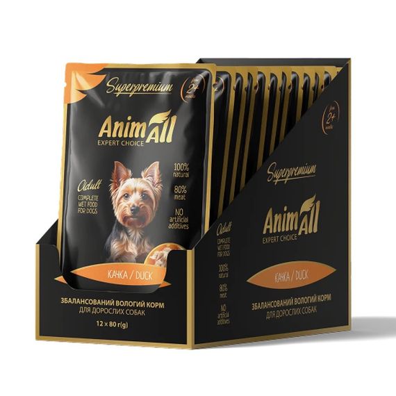 Вологий корм для собак з качкою AnimAll Dog Duck, 80 гр | Зображення 2