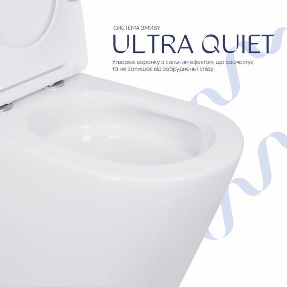 Унітаз-компакт Qtap Scorpio безобідковий Ultra Quiet із сидінням Soft-close QT14226088AW | Зображення 4