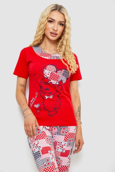 Пижама женская, цвет красный, 243R03677 | Зображення 1